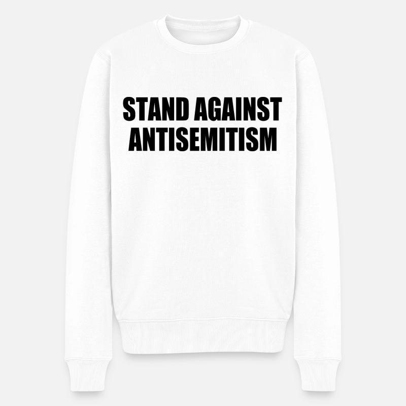 stand against antisemitism - Männer Premium Bio Pullover - Weiß