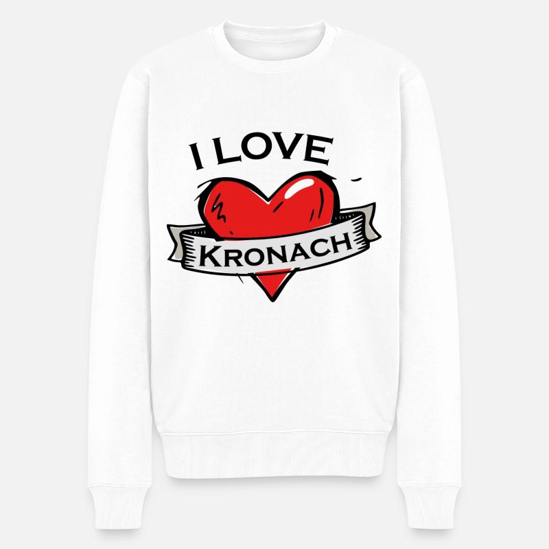 Kronach - Ich liebe Stadtnamen in Tattoo Stil - Männer Premium Bio Pullover - Weiß