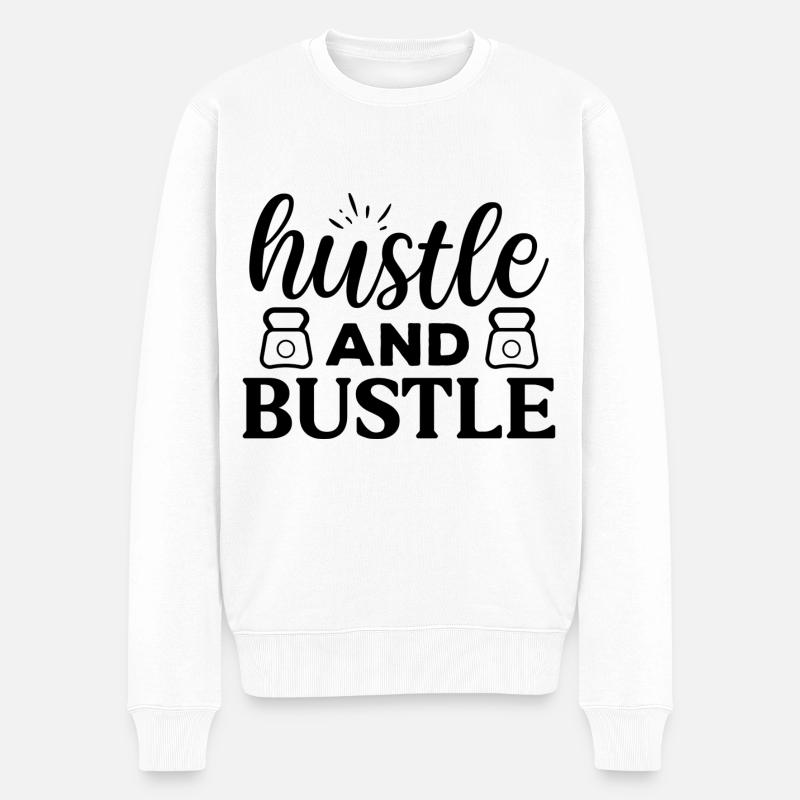 Trubel - Hektik - Männer Premium Bio Pullover - Weiß