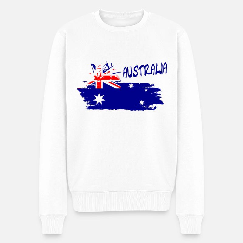 Australien Australia - Männer Premium Bio Pullover - Weiß
