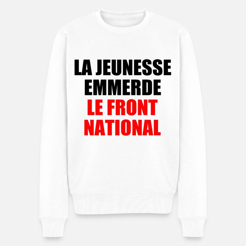la jeunesse emmerde front national - Pull Premium bio Homme - blanc