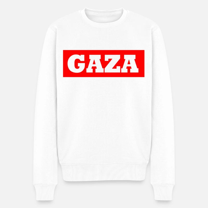 Gaza - Männer Premium Bio Pullover - Weiß