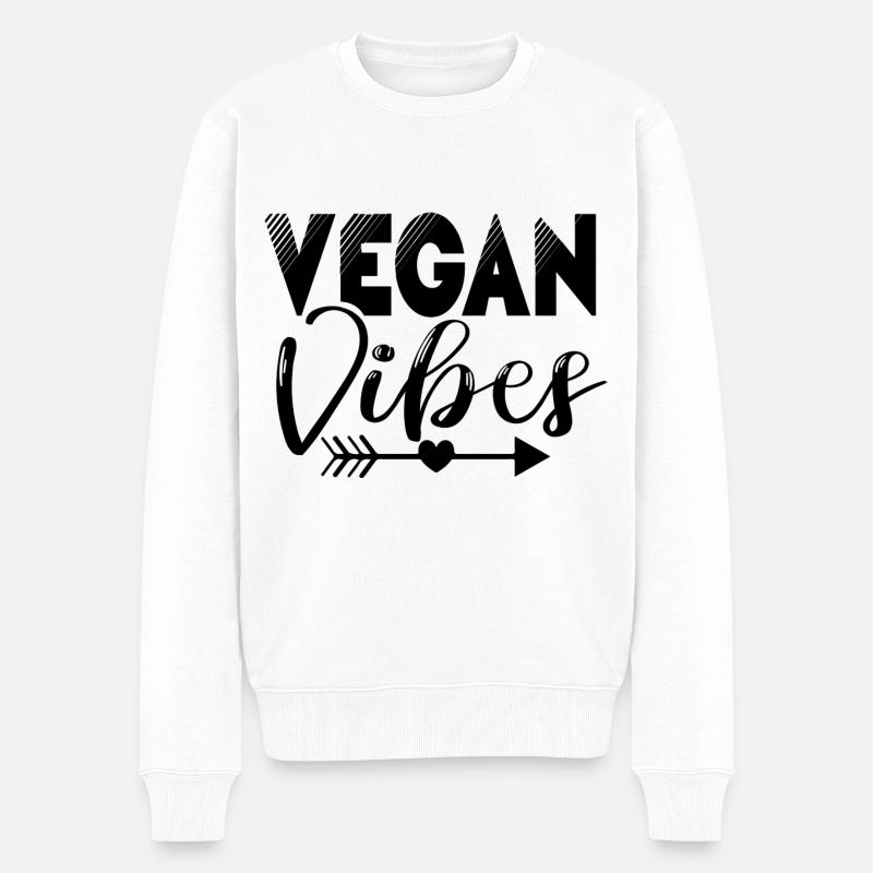 Vibrations végétaliennes - Pull Premium bio Homme - blanc