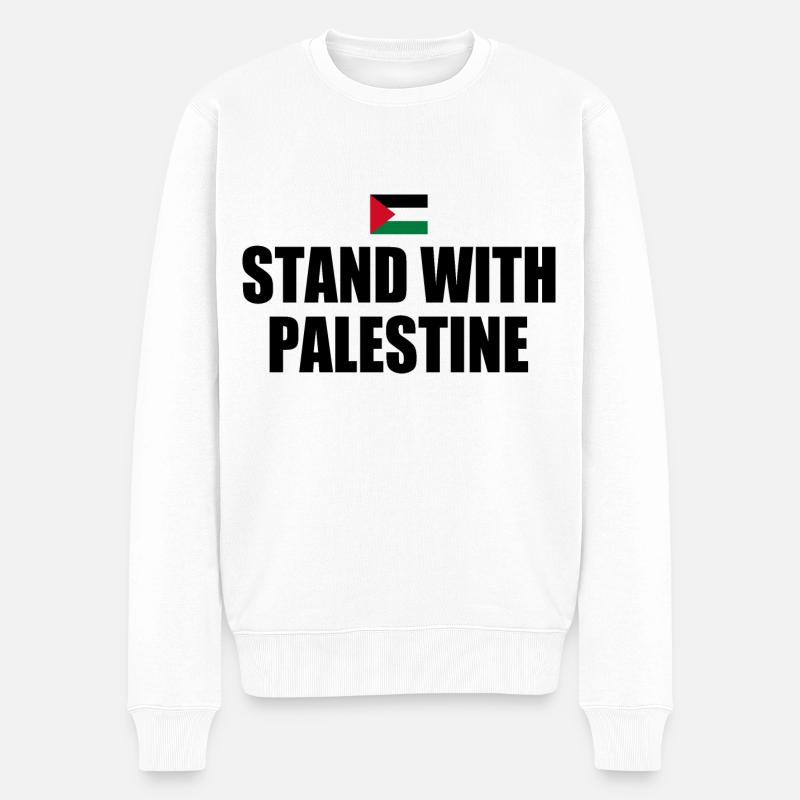 Stand with palestine - Pull Premium bio Homme - blanc