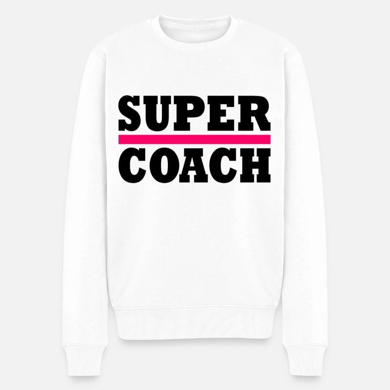 Coach - Männer Premium Bio Pullover - Weiß