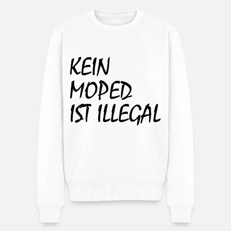 kein moped ist illegal - Männer Premium Bio Pullover - Weiß