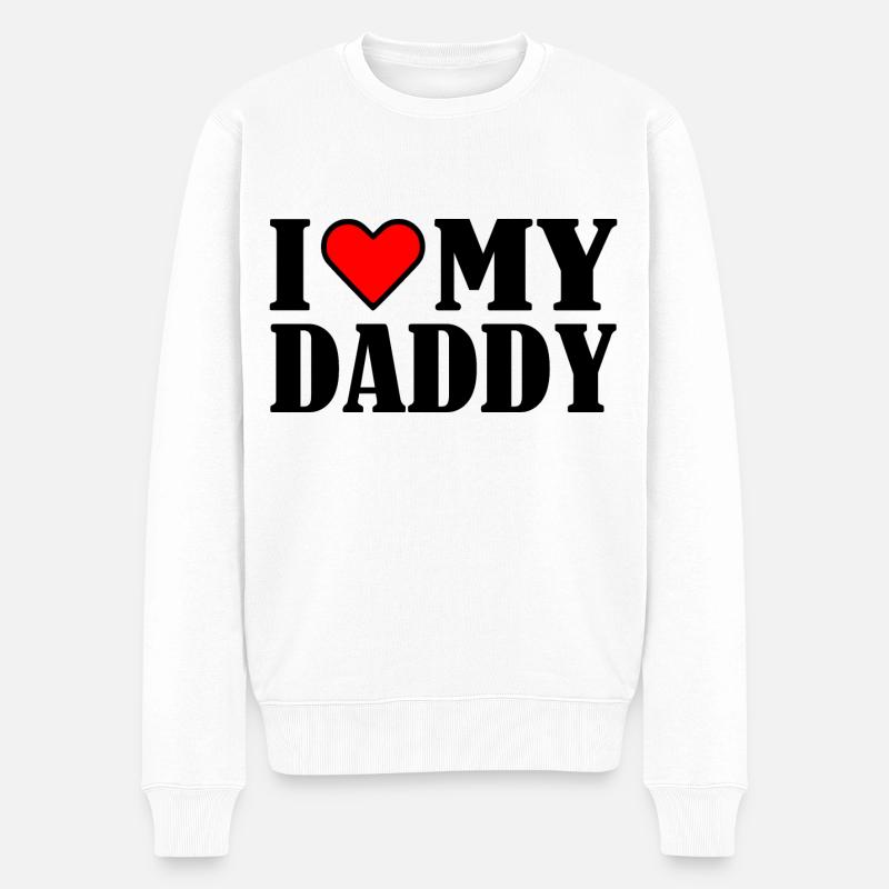 I love my daddy - Männer Premium Bio Pullover - Weiß