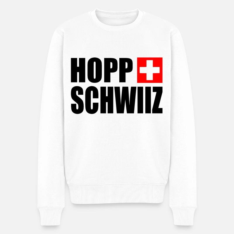 Hopp schwiiz - Männer Premium Bio Pullover - Weiß