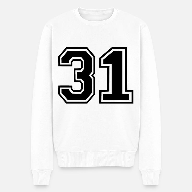 31 - Männer Premium Bio Pullover - Weiß