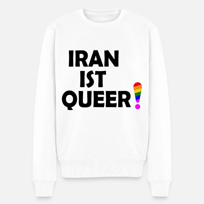Iran ist queer - Männer Premium Bio Pullover - Weiß