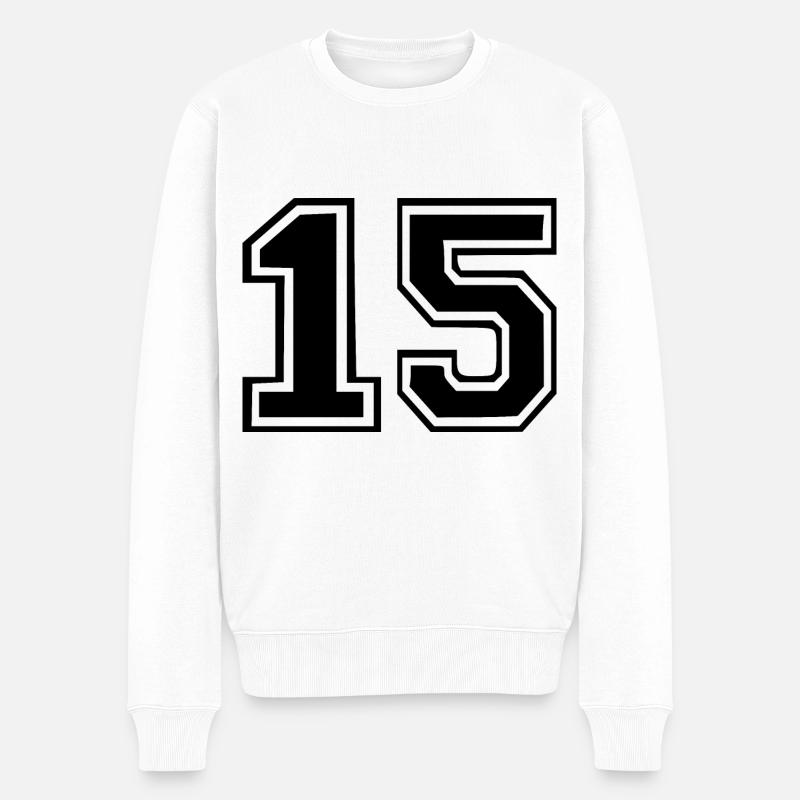 15 - Männer Premium Bio Pullover - Weiß