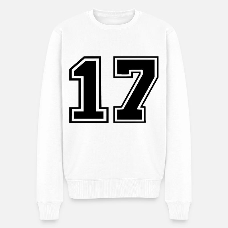 17 - Männer Premium Bio Pullover - Weiß