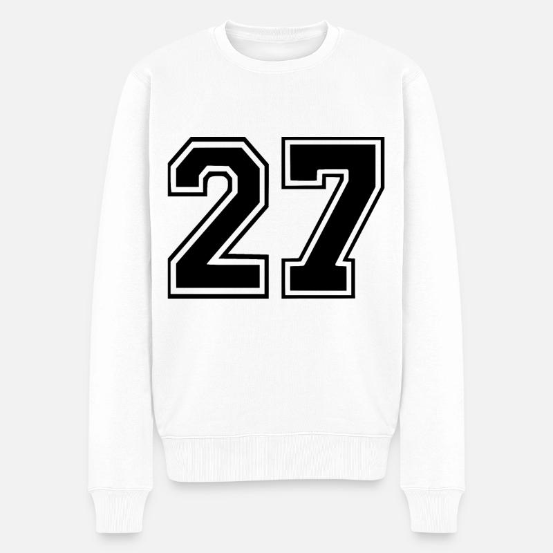 27 - Männer Premium Bio Pullover - Weiß