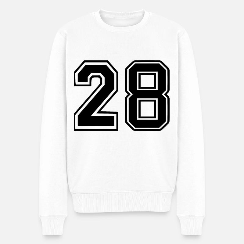 28 - Männer Premium Bio Pullover - Weiß