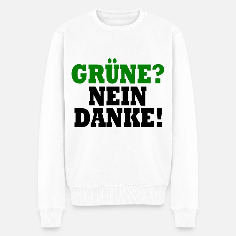 grüne nein danke - Männer Premium Bio Pullover - Weiß