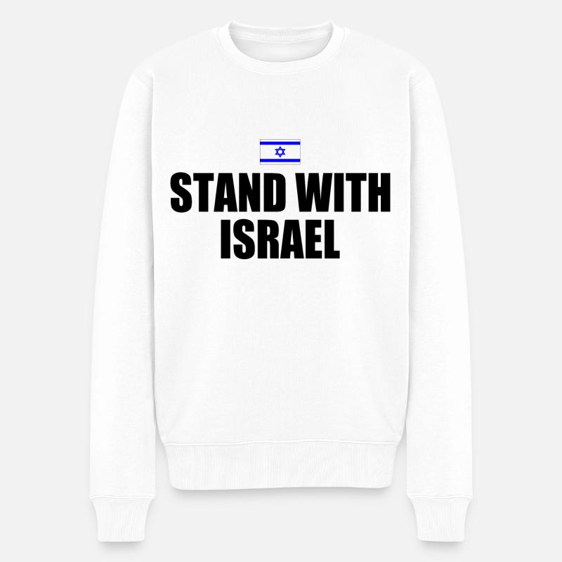 Stand with israel - Männer Premium Bio Pullover - Weiß