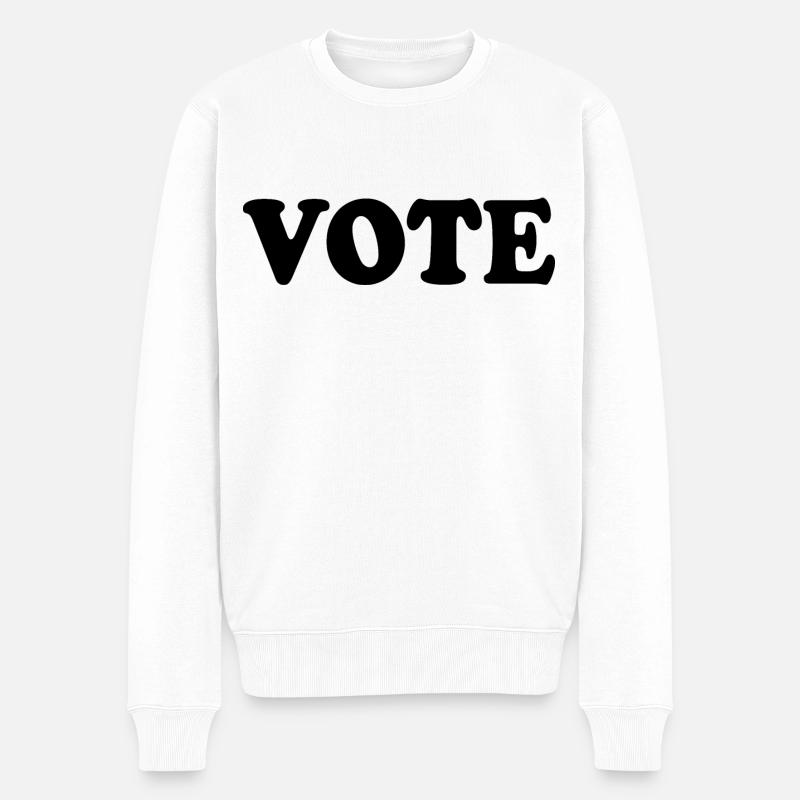 Vote - Männer Premium Bio Pullover - Weiß