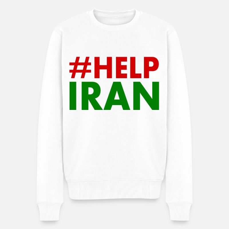 Help iran - Pull Premium bio Homme - blanc