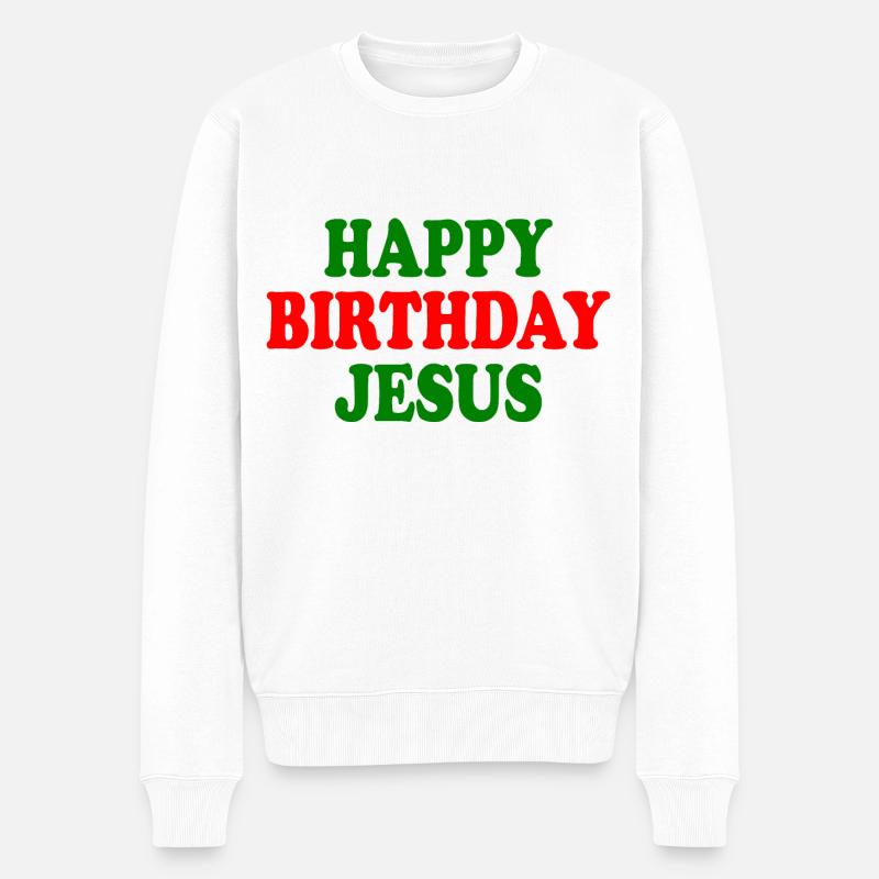 Happy birthday jesus - Pull Premium bio Homme - blanc