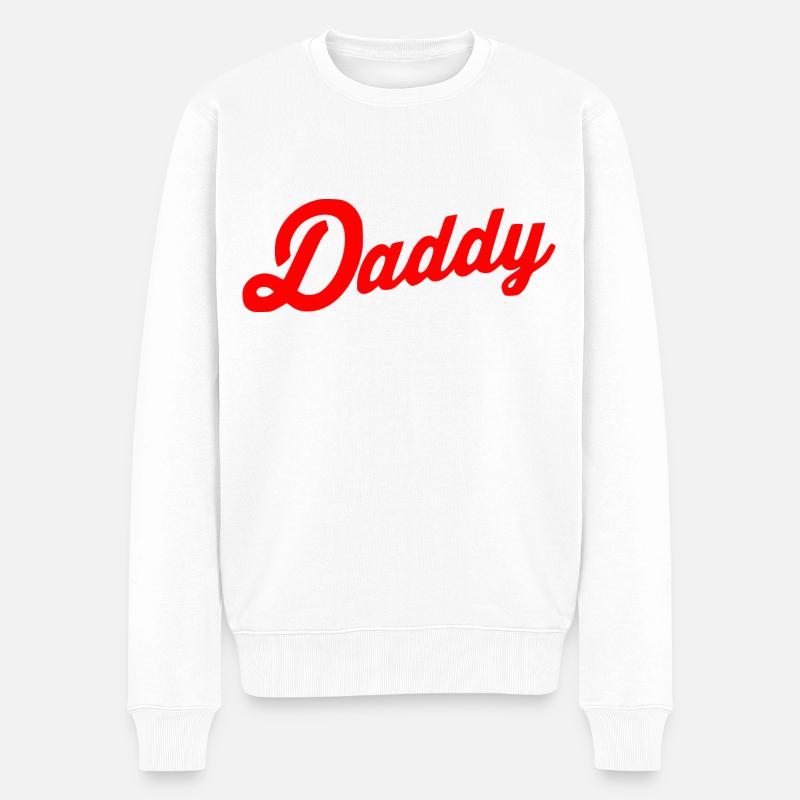 Daddy - Männer Premium Bio Pullover - Weiß