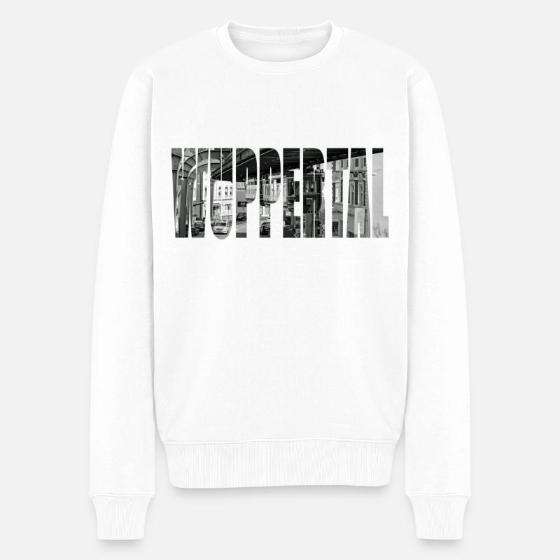 wuppertal schwebebahn - Männer Premium Bio Pullover - Weiß