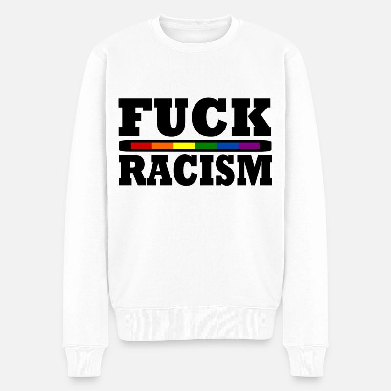 Baiser le racisme - Pull Premium bio Homme - blanc
