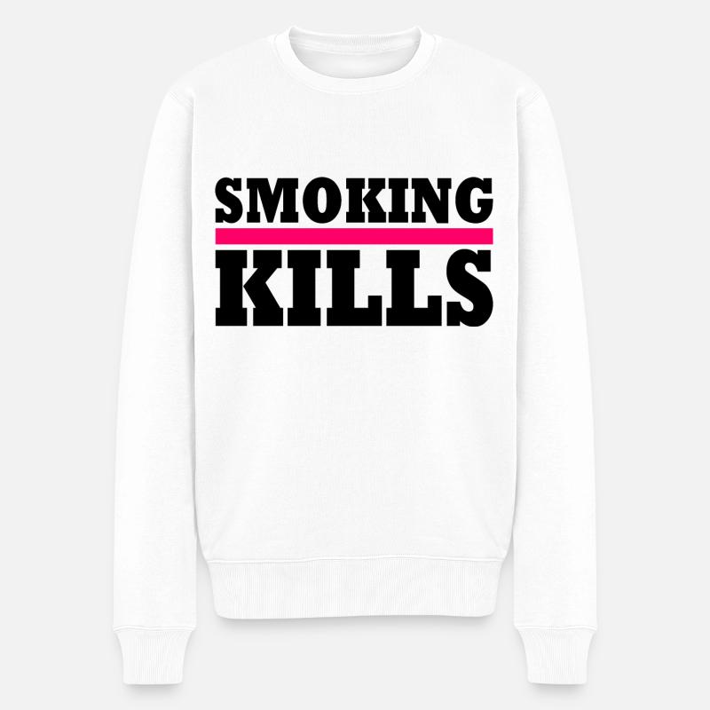Smoking kills - Pull Premium bio Homme - blanc