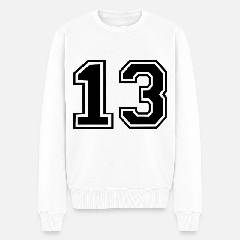 13 - Männer Premium Bio Pullover - Weiß