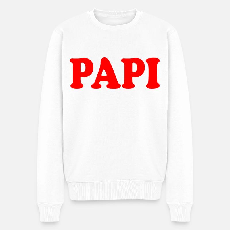 Papi - Männer Premium Bio Pullover - Weiß