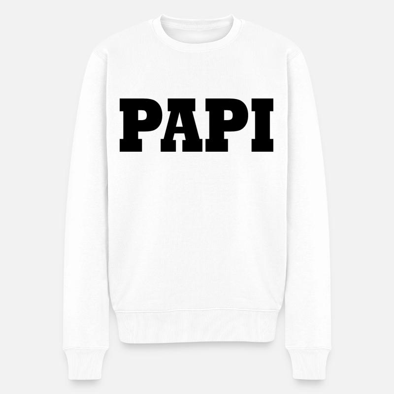 Papi - Männer Premium Bio Pullover - Weiß