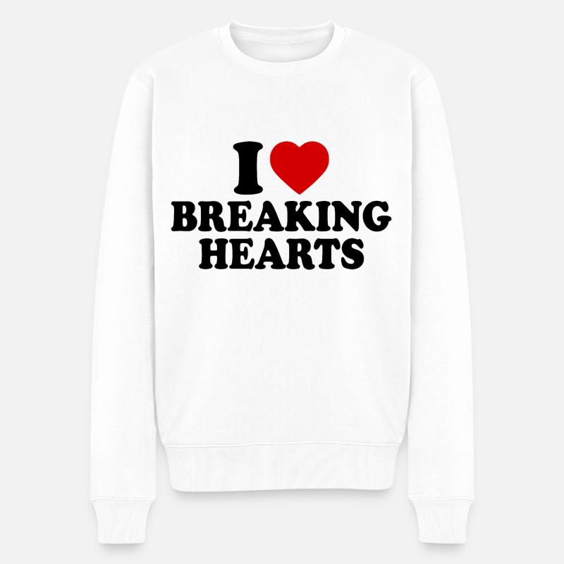 I love breaking hearts - Männer Premium Bio Pullover - Weiß
