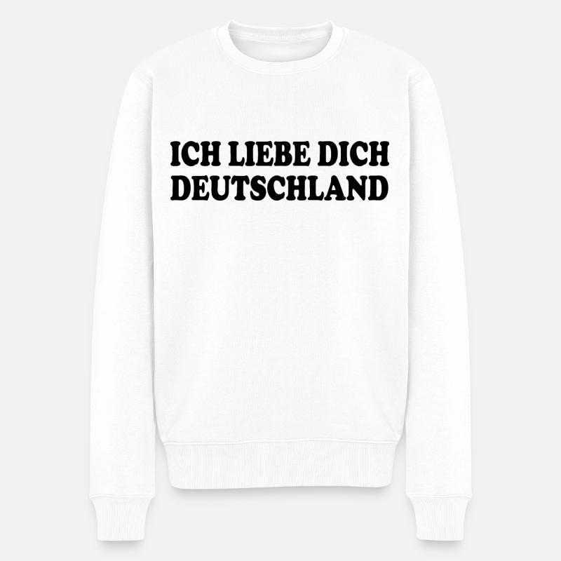 ich liebe dich deutschland - Männer Premium Bio Pullover - Weiß
