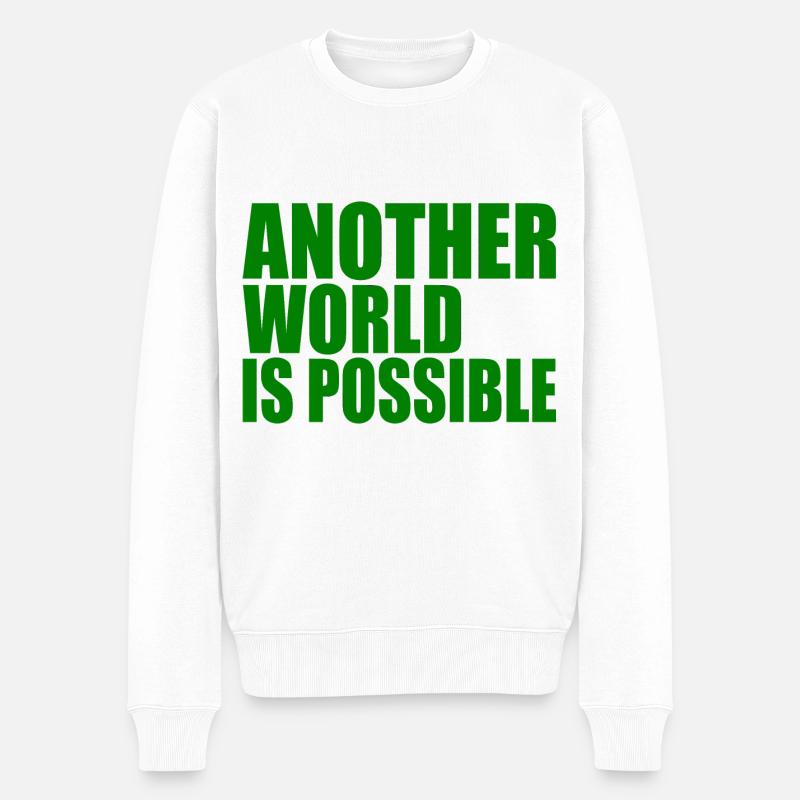 Another world is possible - Männer Premium Bio Pullover - Weiß