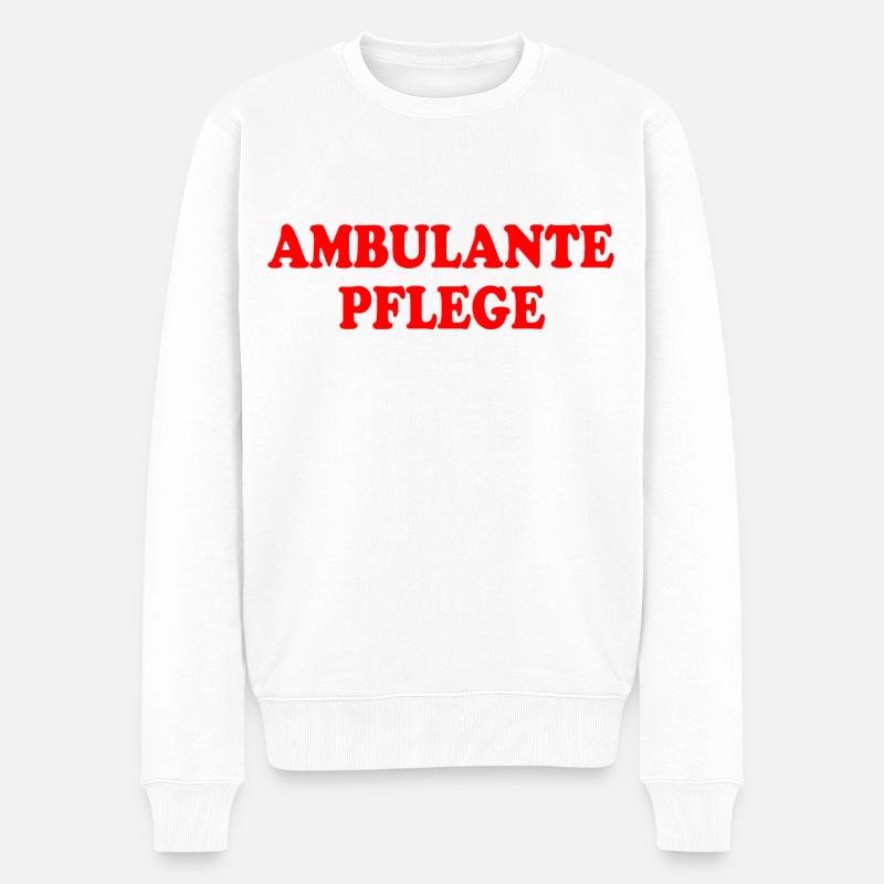 Ambulante pflege - Männer Premium Bio Pullover - Weiß