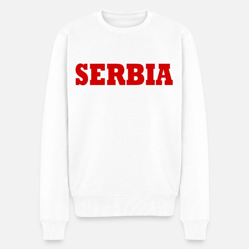 Serbie - Pull Premium bio Homme - blanc