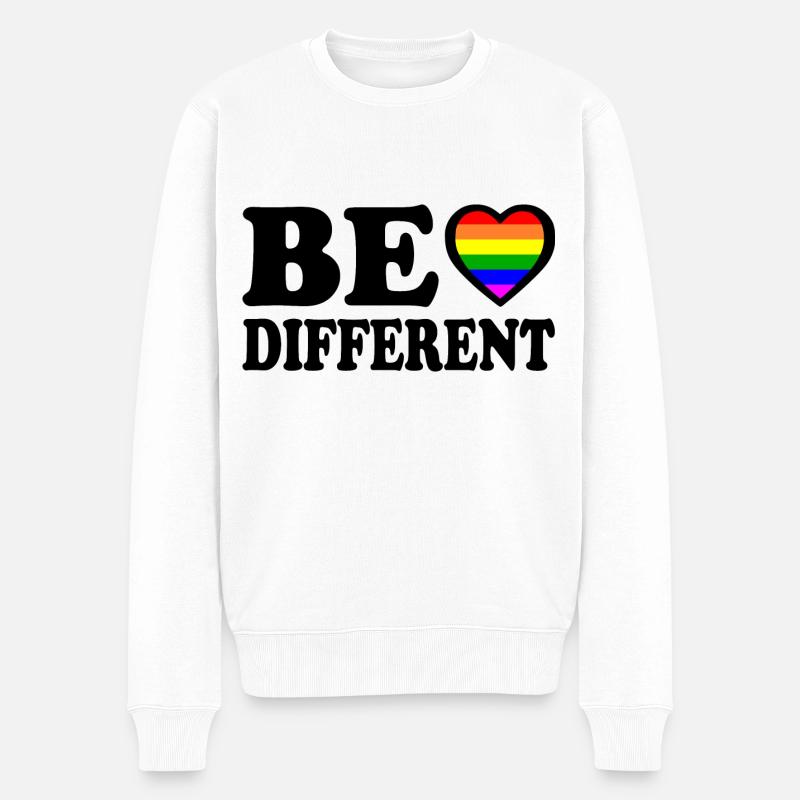 Be different - Pull Premium bio Homme - blanc