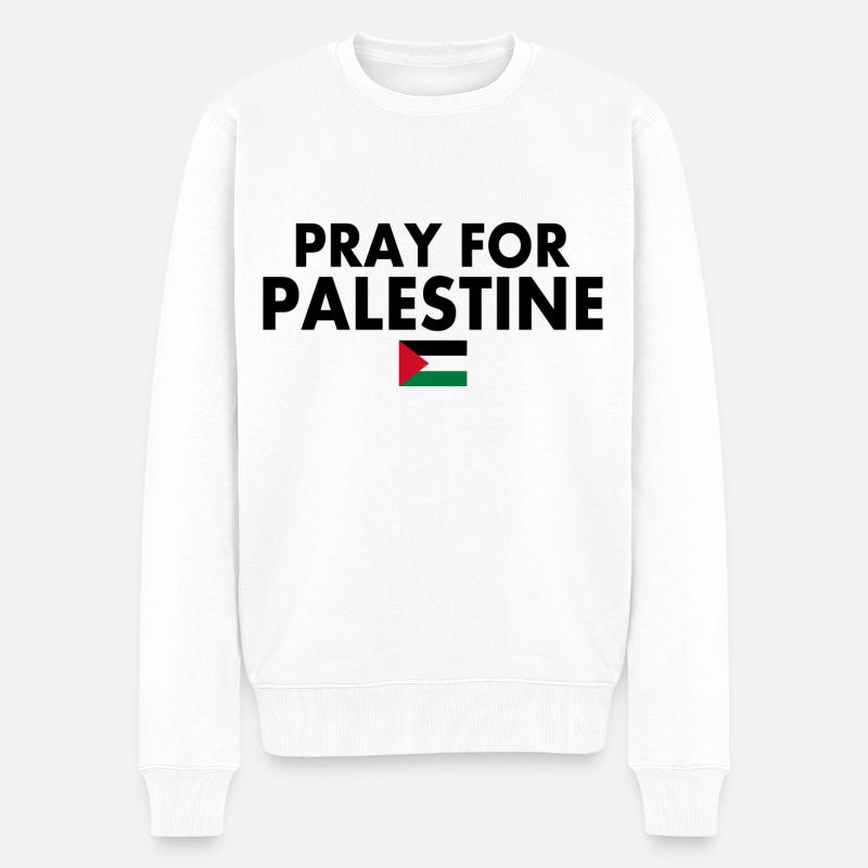 Pray for palestine - Pull Premium bio Homme - blanc