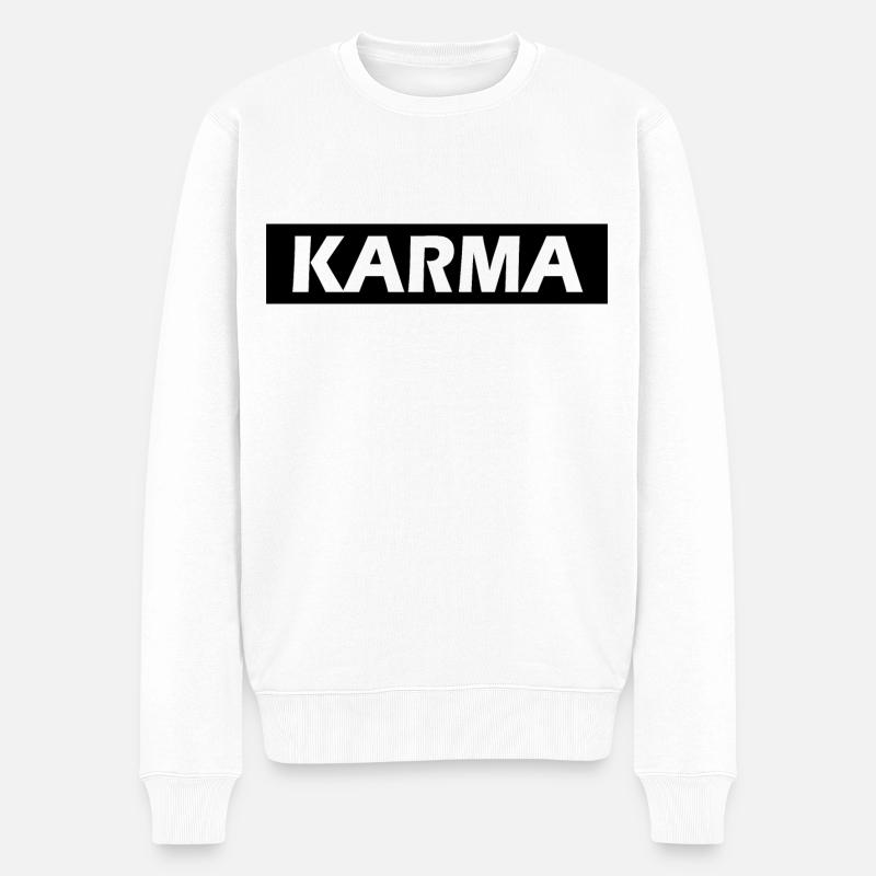 Karma - Männer Premium Bio Pullover - Weiß