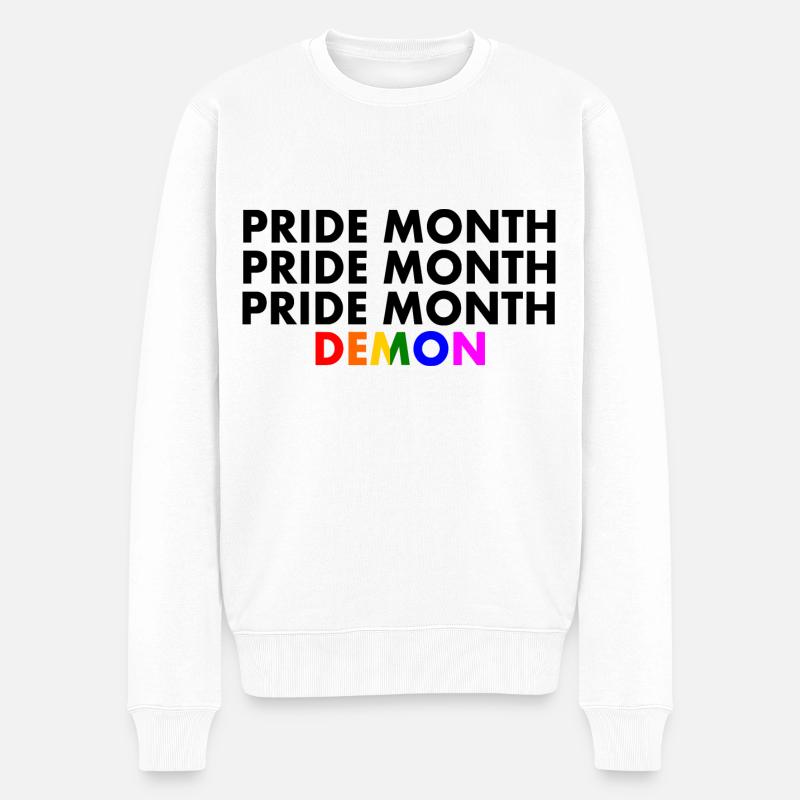 pride month demon - Männer Premium Bio Pullover - Weiß