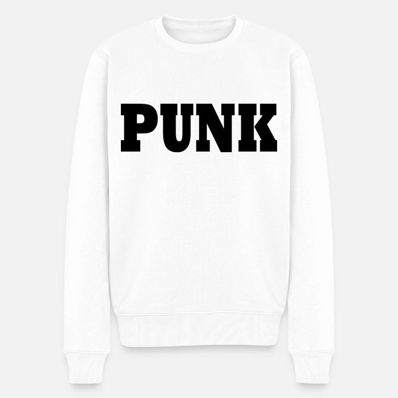 Punk - Männer Premium Bio Pullover - Weiß