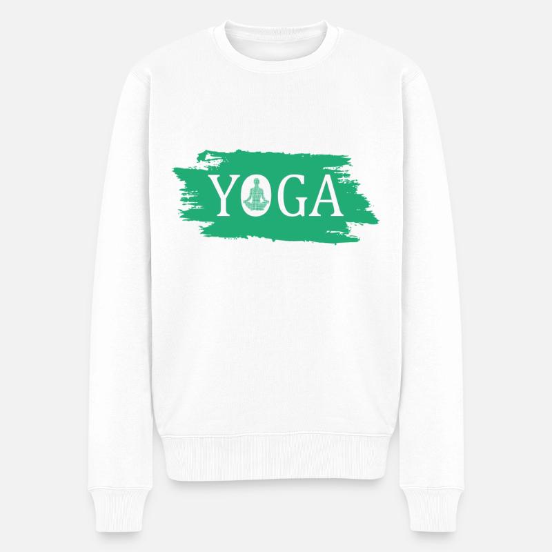 Yoga Namaste Om Zen - Männer Premium Bio Pullover - Weiß