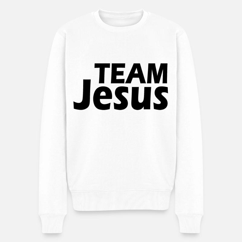 Team jesus - Männer Premium Bio Pullover - Weiß