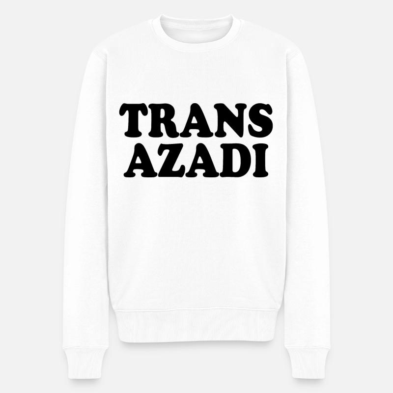 Trans azadi - Männer Premium Bio Pullover - Weiß