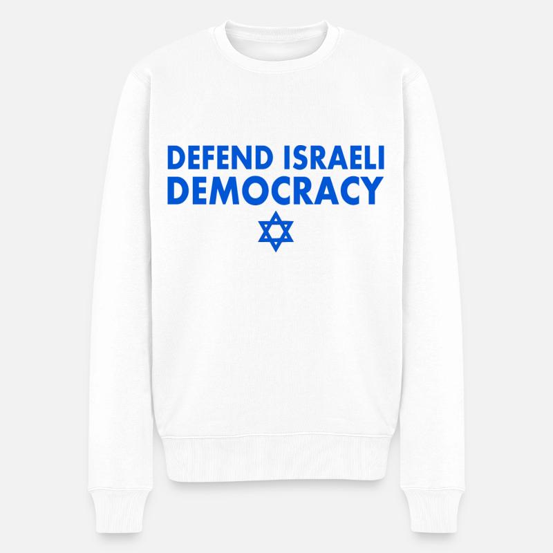 Defend israeli democracy - Pull Premium bio Homme - blanc