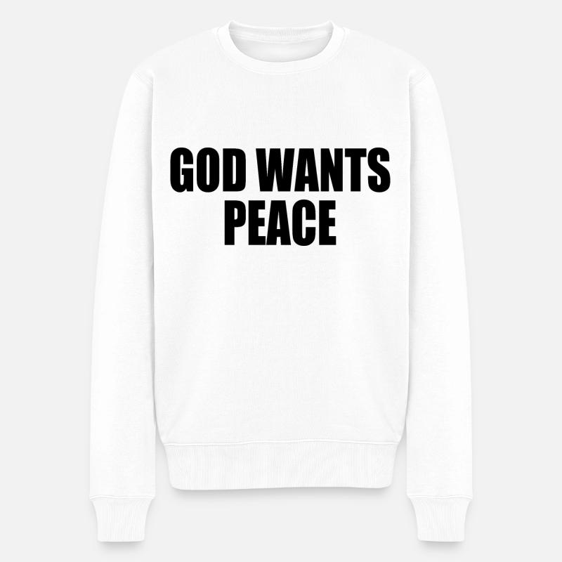 God wants peace - Pull Premium bio Homme - blanc