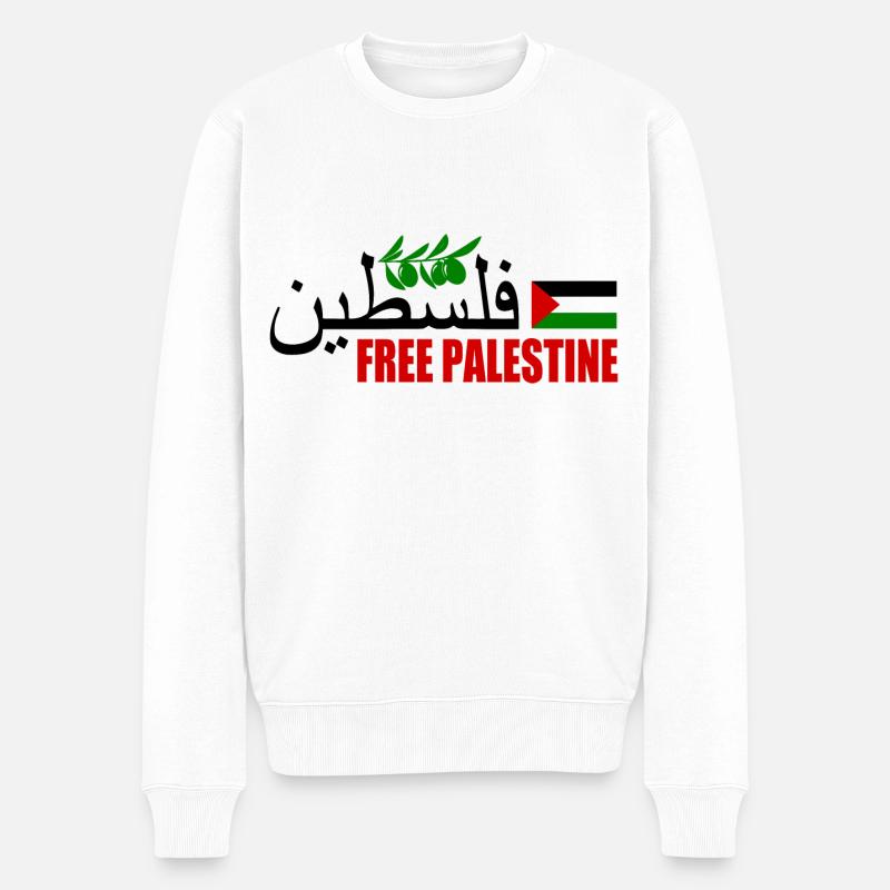 Free palestine فلسطين - Männer Premium Bio Pullover - Weiß