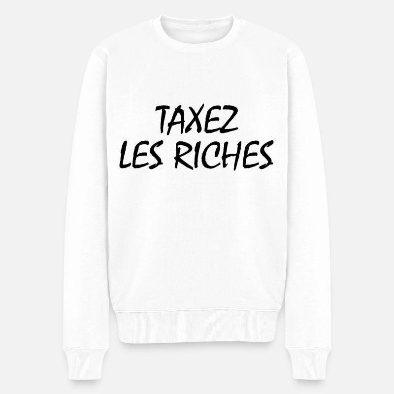 Besteuerung der Reichen - Männer Premium Bio Pullover - Weiß