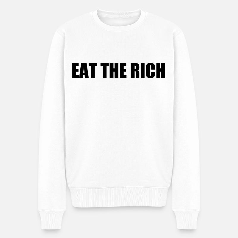 Eat the rich - Männer Premium Bio Pullover - Weiß