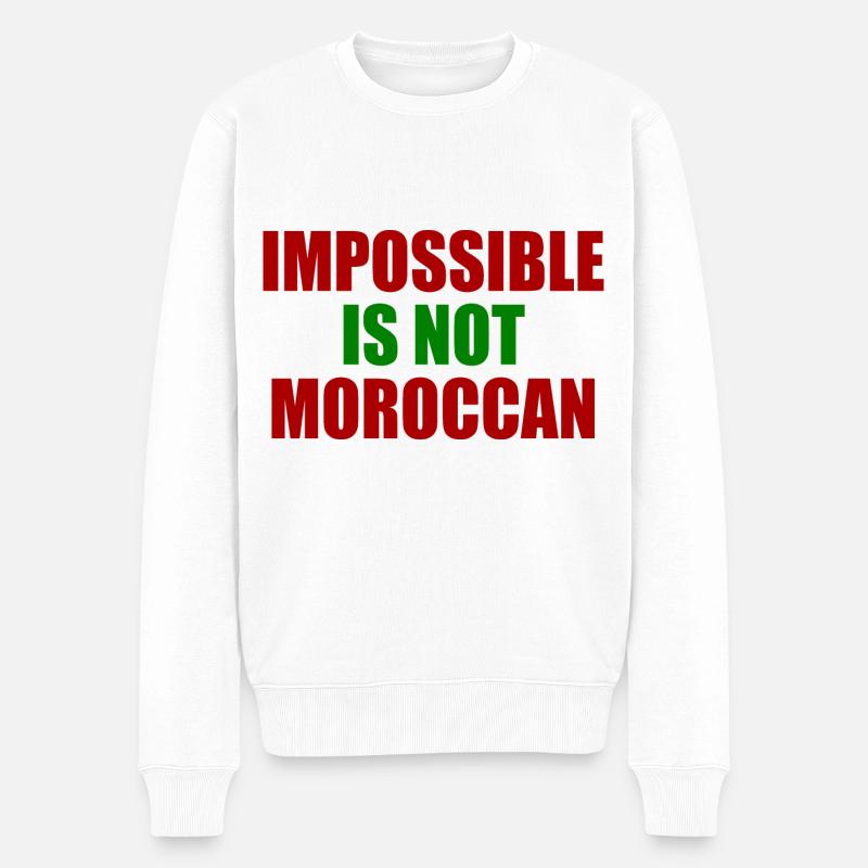 impossible is not moroccan - Pull Premium bio Homme - blanc