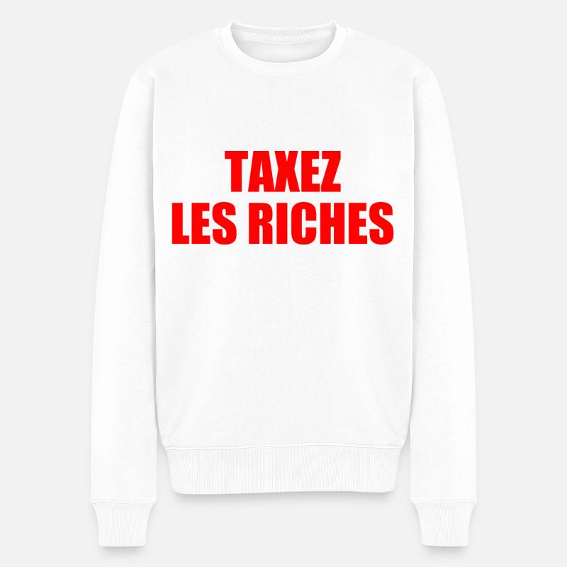 Besteuerung der Reichen - Männer Premium Bio Pullover - Weiß